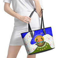 Nicaragua South Caribbean Coast Leather Tote Bag with Regional Seal and Ocean Shell Pattern Alma Caribeña Design - Wonder Print Shop