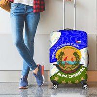 Nicaragua South Caribbean Coast Luggage Cover with Regional Seal and Ocean Shell Pattern Alma Caribeña Design - Wonder Print Shop
