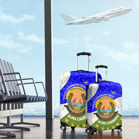 Nicaragua South Caribbean Coast Luggage Cover with Regional Seal and Ocean Shell Pattern Alma Caribeña Design - Wonder Print Shop