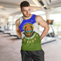 Nicaragua South Caribbean Coast Men Tank Top with Regional Seal and Ocean Shell Pattern Alma Caribeña Design - Wonder Print Shop