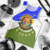 Nicaragua South Caribbean Coast Men Tank Top with Regional Seal and Ocean Shell Pattern Alma Caribeña Design - Wonder Print Shop