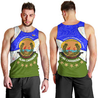 Nicaragua South Caribbean Coast Men Tank Top with Regional Seal and Ocean Shell Pattern Alma Caribeña Design - Wonder Print Shop
