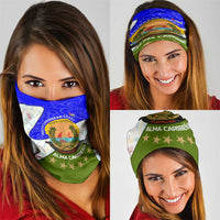 Nicaragua South Caribbean Coast Neck Gaiter with Regional Seal and Ocean Shell Pattern Alma Caribeña Design - Wonder Print Shop
