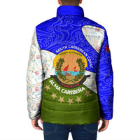Nicaragua South Caribbean Coast Padded Jacket with Regional Seal and Ocean Shell Pattern Alma Caribeña Design - Wonder Print Shop