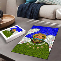 Nicaragua South Caribbean Coast Puzzle with Regional Seal and Ocean Shell Pattern Alma Caribeña Design - Wonder Print Shop