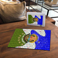 Nicaragua South Caribbean Coast Puzzle with Regional Seal and Ocean Shell Pattern Alma Caribeña Design - Wonder Print Shop