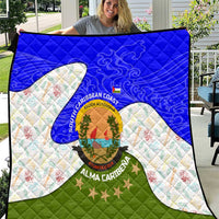 Nicaragua South Caribbean Coast Quilt with Regional Seal and Ocean Shell Pattern Alma Caribeña Design - Wonder Print Shop