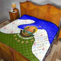 Nicaragua South Caribbean Coast Quilt with Regional Seal and Ocean Shell Pattern Alma Caribeña Design - Wonder Print Shop