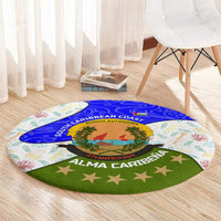 Nicaragua South Caribbean Coast Round Carpet with Regional Seal and Ocean Shell Pattern Alma Caribeña Design - Wonder Print Shop