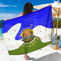 Nicaragua South Caribbean Coast Sarong with Regional Seal and Ocean Shell Pattern Alma Caribeña Design - Wonder Print Shop