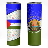Nicaragua South Caribbean Coast Skinny Tumbler with Regional Seal and Ocean Shell Pattern Alma Caribeña Design - Wonder Print Shop