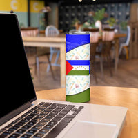 Nicaragua South Caribbean Coast Skinny Tumbler with Regional Seal and Ocean Shell Pattern Alma Caribeña Design - Wonder Print Shop