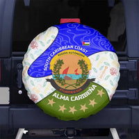 Nicaragua South Caribbean Coast Spare Tire Cover with Regional Seal and Ocean Shell Pattern Alma Caribeña Design - Wonder Print Shop