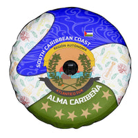Nicaragua South Caribbean Coast Spare Tire Cover with Regional Seal and Ocean Shell Pattern Alma Caribeña Design - Wonder Print Shop