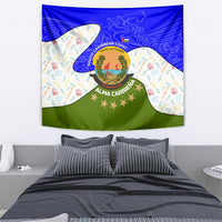 Nicaragua South Caribbean Coast Tapestry with Regional Seal and Ocean Shell Pattern Alma Caribeña Design - Wonder Print Shop