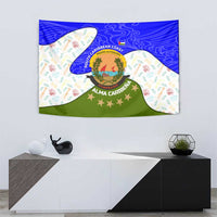 Nicaragua South Caribbean Coast Tapestry with Regional Seal and Ocean Shell Pattern Alma Caribeña Design - Wonder Print Shop