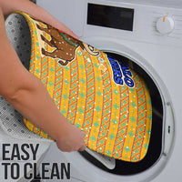 Buffalo Soldiers Christmas Bathroom Set with Yellow Cartoon Buffalo Santa Hat Design - Wonder Print Shop