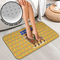 Buffalo Soldiers Christmas Bathroom Set with Yellow Cartoon Buffalo Santa Hat Design - Wonder Print Shop