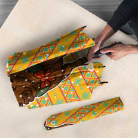 Buffalo Soldiers Christmas Umbrella with Yellow Cartoon Buffalo Santa Hat Design - Wonder Print Shop