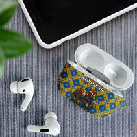Buffalo Soldiers Christmas AirPods Case with Blue Yellow Plaid Parade Illustration Design - Wonder Print Shop