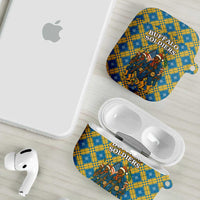 Buffalo Soldiers Christmas AirPods Case with Blue Yellow Plaid Parade Illustration Design - Wonder Print Shop
