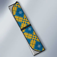 Buffalo Soldiers Christmas Auto Sun Shade with Blue Yellow Plaid Parade Illustration Design - Wonder Print Shop