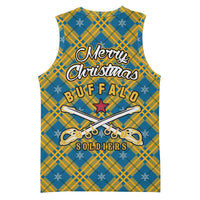 Buffalo Soldiers Christmas Basketball Jersey with Blue Yellow Plaid Parade Illustration Design - Wonder Print Shop