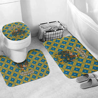 Buffalo Soldiers Christmas Bathroom Set with Blue Yellow Plaid Parade Illustration Design - Wonder Print Shop