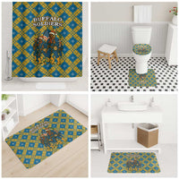 Buffalo Soldiers Christmas Bathroom Set with Blue Yellow Plaid Parade Illustration Design - Wonder Print Shop