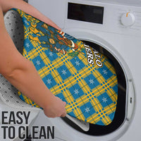 Buffalo Soldiers Christmas Bathroom Set with Blue Yellow Plaid Parade Illustration Design - Wonder Print Shop