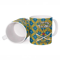 Buffalo Soldiers Christmas Ceramic Mug with Blue Yellow Plaid Parade Illustration Design - Wonder Print Shop