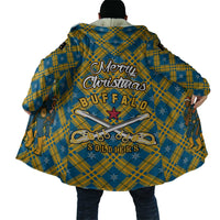 Buffalo Soldiers Christmas Cloak with Blue Yellow Plaid Parade Illustration Design - Wonder Print Shop
