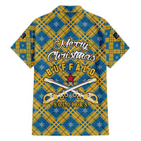 Buffalo Soldiers Christmas Hawaiian Shirt with Blue Yellow Plaid Parade Illustration Design - Wonder Print Shop