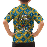 Buffalo Soldiers Christmas Hawaiian Shirt with Blue Yellow Plaid Parade Illustration Design - Wonder Print Shop