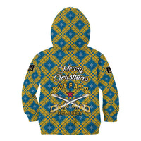 Buffalo Soldiers Christmas Kid Hoodie with Blue Yellow Plaid Parade Illustration Design - Wonder Print Shop