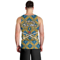 Buffalo Soldiers Christmas Men Tank Top with Blue Yellow Plaid Parade Illustration Design - Wonder Print Shop