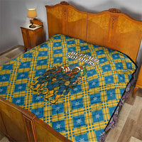 Buffalo Soldiers Christmas Quilt with Blue Yellow Plaid Parade Illustration Design - Wonder Print Shop