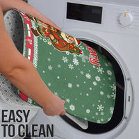 Hungary Christmas Bathroom Set with Green Snowflake Pattern Santa Claus Motif - Wonder Print Shop