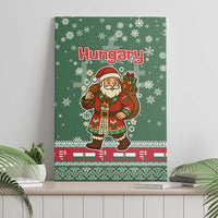 Hungary Christmas Canvas Wall Art with Green Snowflake Pattern Santa Claus Motif - Wonder Print Shop