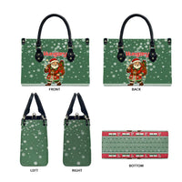 Hungary Christmas Leather Bag with Green Snowflake Pattern Santa Claus Motif - Wonder Print Shop