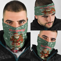 Hungary Christmas Neck Gaiter with Green Snowflake Pattern Santa Claus Motif - Wonder Print Shop