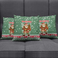 Hungary Christmas Pillow Cover with Green Snowflake Pattern Santa Claus Motif - Wonder Print Shop