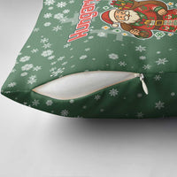 Hungary Christmas Pillow Cover with Green Snowflake Pattern Santa Claus Motif - Wonder Print Shop