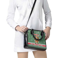 Hungary Christmas Shoulder Handbag with Green Snowflake Pattern Santa Claus Motif - Wonder Print Shop
