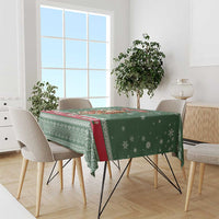 Hungary Christmas Tablecloth with Green Snowflake Pattern Santa Claus Motif - Wonder Print Shop