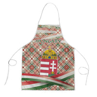 Hungary Christmas Apron with Red Green Plaid Pattern Crown and Double Cross Motif - Wonder Print Shop