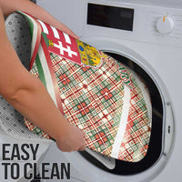 Hungary Christmas Bathroom Set with Red Green Plaid Pattern Crown and Double Cross Motif - Wonder Print Shop