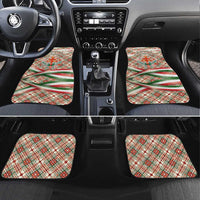 Hungary Christmas Car Mats with Red Green Plaid Pattern Crown and Double Cross Motif - Wonder Print Shop