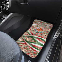 Hungary Christmas Car Mats with Red Green Plaid Pattern Crown and Double Cross Motif - Wonder Print Shop