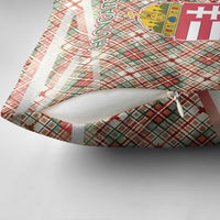 Hungary Christmas Pillow Cover with Red Green Plaid Pattern Crown and Double Cross Motif - Wonder Print Shop